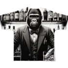 ゴリラショップのThe Mighty Gorilla whisky  All-Over Print T-Shirt :back