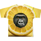 ゴリラショップのThe Mighty Gorilla Lemon  All-Over Print T-Shirt :back