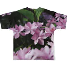 NEGA97の大きな紫陽花ボーダー フルグラフィックTシャツの背面