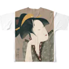 寿めでたや(ukiyoe)の浮世絵：喜多川歌麿_物思恋 フルグラフィックTシャツの背面