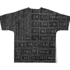 Isaiah_AI_Designの黒板の数字 All-Over Print T-Shirt :back