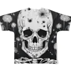 かるるんショップの骸骨紳士シリーズ　微笑 All-Over Print T-Shirt :back