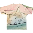 ハンドメイドSaoriのねこ♡寝子 All-Over Print T-Shirt :back