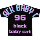 黒猫たんとちゃんのblack baby cat フルグラフィックTシャツの背面