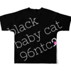 黒猫たんとちゃんのblack baby cat フルグラフィックTシャツの背面