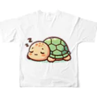 アニマルファッションの亀のスヤスヤさん（AI生成） フルグラフィックTシャツの背面