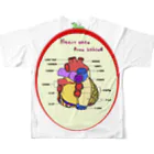 カズヨシ太郎のお店　Kazuyoshi Taro's shopの心臓　HEART フルグラフィックTシャツの背面