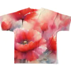 Sunlit Horizonの日の光を喜ぶ赤いポピー All-Over Print T-Shirt :back