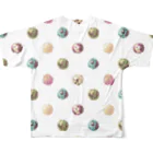 芋焼酎ロックのアイス アイスクリーム ドット(白) All-Over Print T-Shirt :back