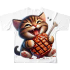 Gu--mimiの*Gu~mimi*肉好きにゃんこ All-Over Print T-Shirt :back