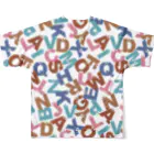 親子設計 ruchire 『知育文字』のアルファベットメンメ付 All-Over Print T-Shirt :back