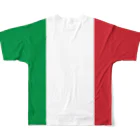 お絵かき屋さんのイタリアの国旗 풀그래픽 티셔츠の背面