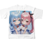 AzurのAzur&Azvl 白ワンピース フルグラフィックTシャツの背面