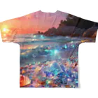 Mellow-Skyの美しすぎるハートシーグラス All-Over Print T-Shirt :back