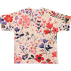 AQUAMETAVERSEの花柄のプリント　なでしこ1478 フルグラフィックTシャツの背面