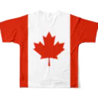 お絵かき屋さんのカナダの国旗 フルグラフィックTシャツの背面