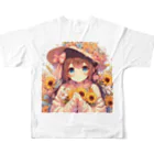 akipoyoのフローラ ちゃん フルグラフィックTシャツの背面