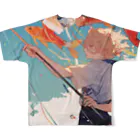 AQUAMETAVERSEの鯉のぼりを操る男の子　ラフルール　1859 All-Over Print T-Shirt :back