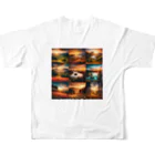 株式会社チュンスターの夕焼け小焼け All-Over Print T-Shirt :back