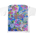 yurisacinの和柄（紫陽花) フルグラフィックTシャツの背面