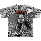 CHEBLOのOLBEHC【赤文字】 フルグラフィックTシャツの背面