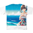 かるるんショップの夏と南国と休日と フルグラフィックTシャツの背面