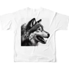 Lone Wolf Teesの英字 シンプルなデザイン フルグラフィックTシャツの背面