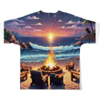 Paradise ExploreのShoreline Fire Relaxation フルグラフィックTシャツの背面