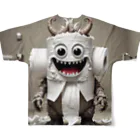 AI妖怪大図鑑のトイレットペーパー妖怪　ネピラ フルグラフィックTシャツの背面