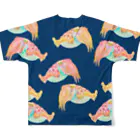 segasworksのコブシメ（群れ）紺 フルグラフィックTシャツの背面