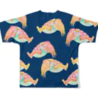 segasworksのコブシメ（群れ）紺 All-Over Print T-Shirt :back