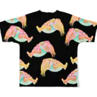 segasworksのコブシメ（群れ）黒 All-Over Print T-Shirt :back