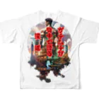 シロクマペンギンの【俳句シリーズ】ガチムチ背中の漢道 All-Over Print T-Shirt :back