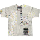 chabiのアランニットとお花のグラフィックTシャツ All-Over Print T-Shirt :back