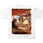 シロクマペンギンの鉄道模型好きの寿司屋の大将 All-Over Print T-Shirt :back