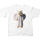 かわいい猫たちのかわいい天使の子猫と悪魔の子猫 All-Over Print T-Shirt :back