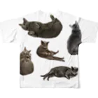 moyomeの色んな太ってるねこ All-Over Print T-Shirt :back