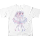 小鳥の食事のねことくまのメイドさん All-Over Print T-Shirt :back