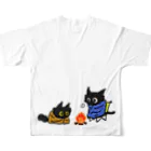 よんよんの冬キャンにゃんず フルグラフィックTシャツの背面