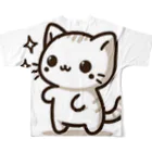 ayamomohidemiの可愛いねこちゃん フルグラフィックTシャツの背面