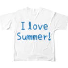 みきたにし☆商店【公式】の姫でおぢゃります　夏はよい All-Over Print T-Shirt :back