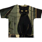 8890の黒猫 フルグラフィックTシャツの背面