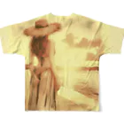 kumainchouのsunset  sepia All-Over Print T-Shirt :back