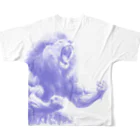 kumainchouのLion power 紺 All-Over Print T-Shirt :back