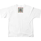 MU-SI-REのエスニックカエル All-Over Print T-Shirt :back