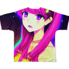 きゅぴきゅぴガールのきゅぴきゅぴ★ピンク髪美人お姉さん All-Over Print T-Shirt :back