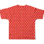 AI魔術師の東京レトロ屋のレトロ赤ドット All-Over Print T-Shirt :back