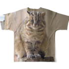 やまねこショップSUZURI支店のツシマヤマネコ　シンゲン＆福馬くん All-Over Print T-Shirt :back