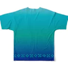 ハロー! オキナワの空と海の青　ミンサー　[Hello!Okinawa] フルグラフィックTシャツの背面