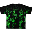 みんく工房の文字の雨Tシャツ All-Over Print T-Shirt :back